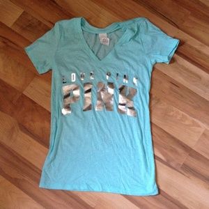 Pink Victoria's Secret T-Shirt light blue Medium