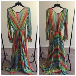 SOLD:  Beautiful Multicolor Chiffon Maxi Dress