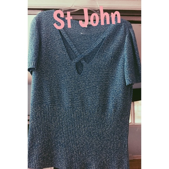 St John blue/white top
