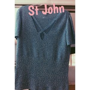 St John blue/white top