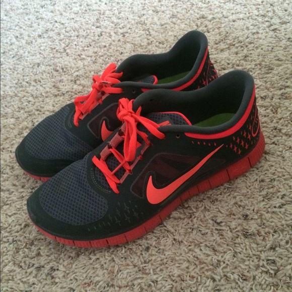 Nike Free Bright Red and Dark Grey Sz 9.5