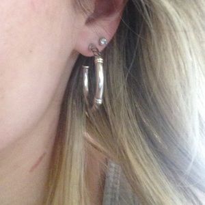David Yurman Sterling silver & gold hoop earrings