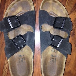 BLACK suede BIRKENSTOCKS size 39