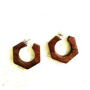 Wooden hoop earrings