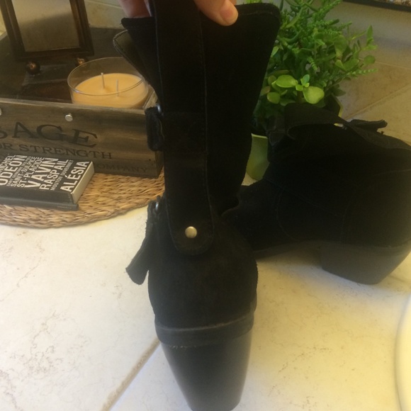 Black biker style boot - Picture 2 of 4