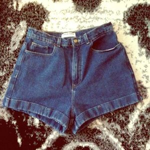 American Apparel High Waist Jean Cuff Short 31