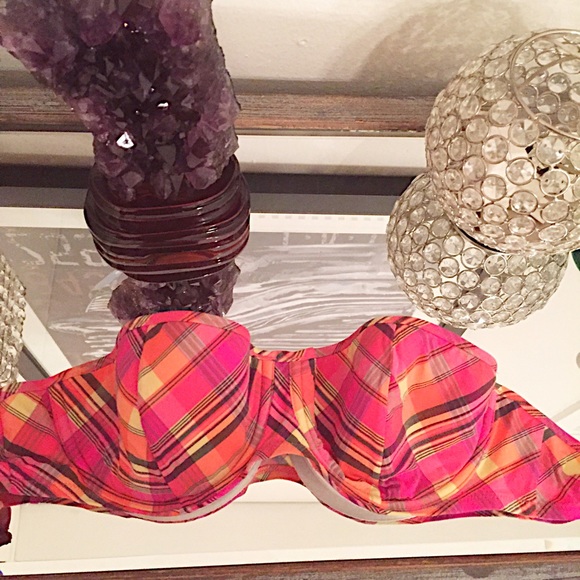 Victorias secret plaid bathing suit strapless top