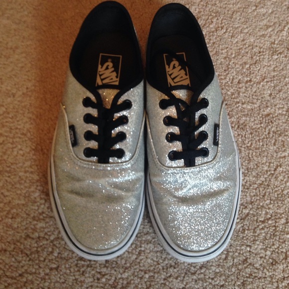 Silver glitter Vans