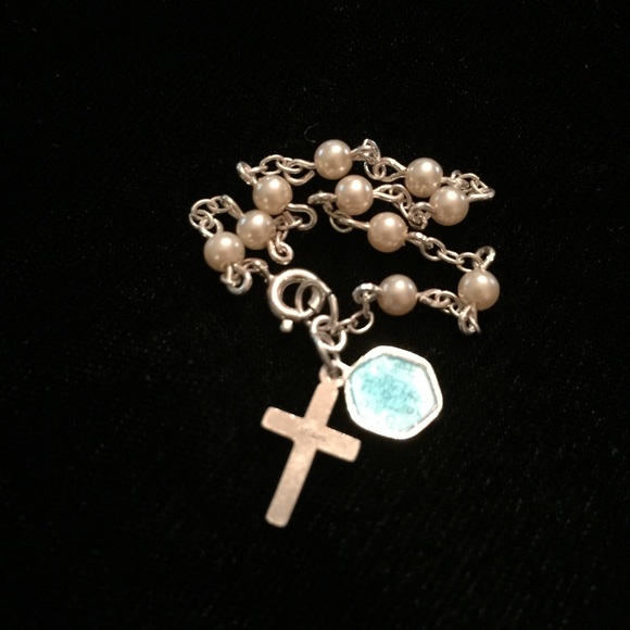 CLOSET CLEAR OUT Sterling/Pearl rosary bracelet - Picture 2 of 4