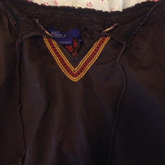 Boho brown longsleeve top - Picture 2 of 3