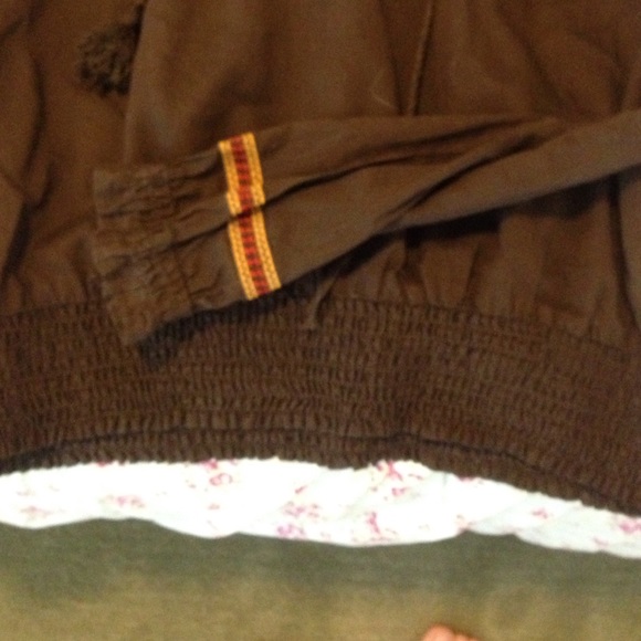 Boho brown longsleeve top - Picture 3 of 3