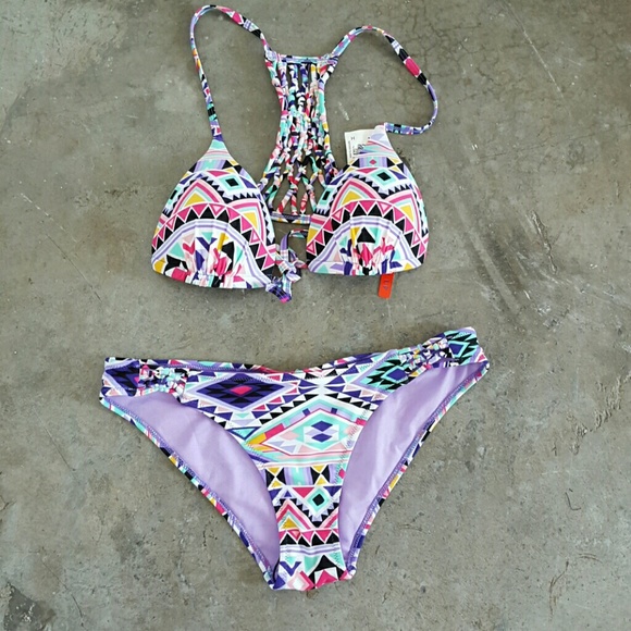 NWT colorful tribal 2 piece bikini set