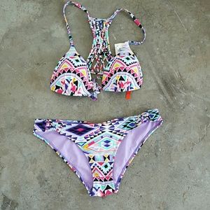 NWT colorful tribal 2 piece bikini set