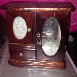 Antique wooden jewelry box