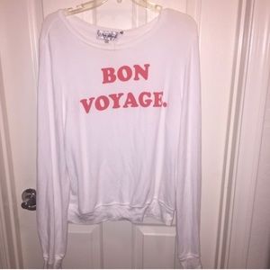NWT Wildfox pull over Bon Voyage