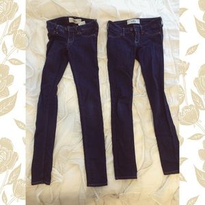 Lot of 2 Hollister Dark Wash Skinny Jeans