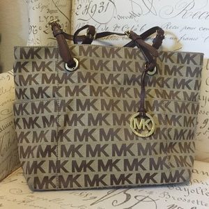 Michael kors tote brown logo purse