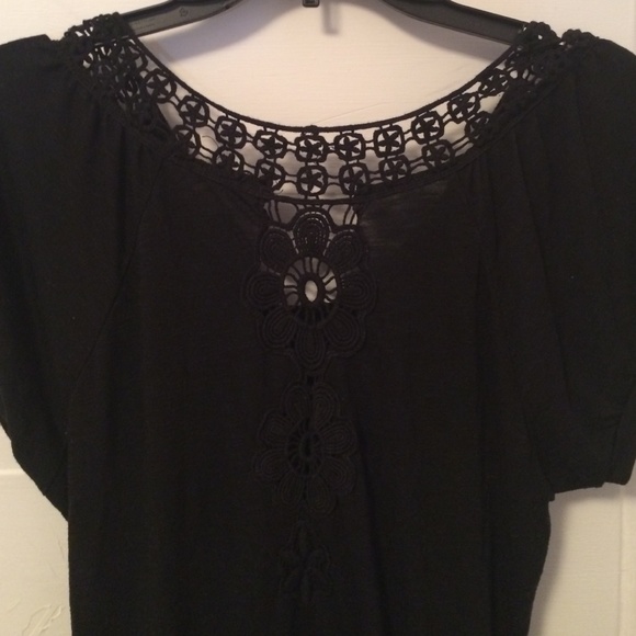 Black Tunic with Lace Detail - Picture 2 of 2