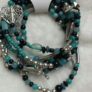 Beads/Charm Stretch Bracelet