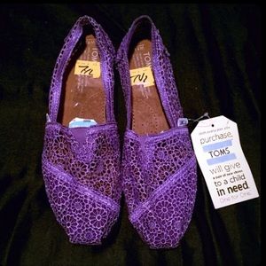 Toms purple slip on flats