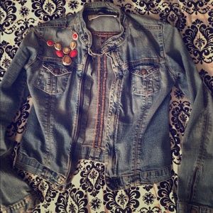 Motorcycle style denim jacket