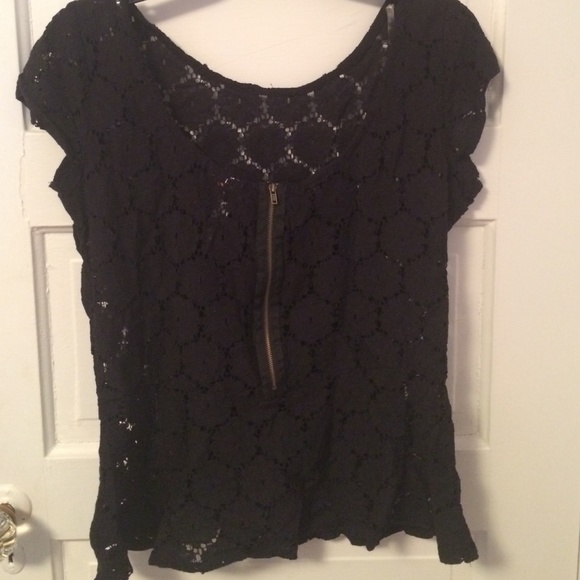 Knit Lace Peplum Top - Picture 2 of 3