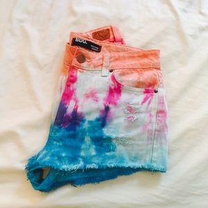 BDG High Waisted Tye Dye Shorts