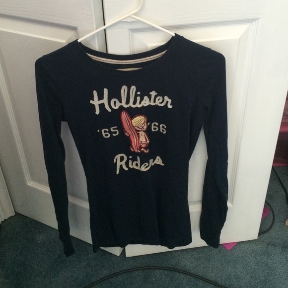Hollister long sleeve navy blue shirt
