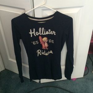 Hollister long sleeve navy blue shirt