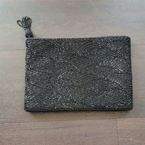 Vintage  black beaded clutch