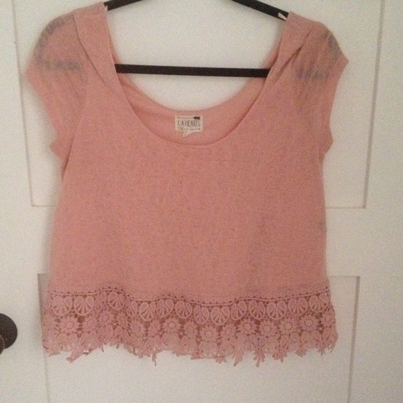 Light pink lace bottom top