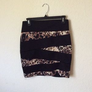 Black/cheetah skirt