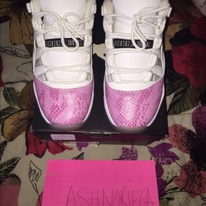 Air Jordan low 11s pink snakeskin