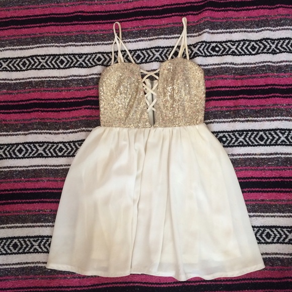 White & gold dress