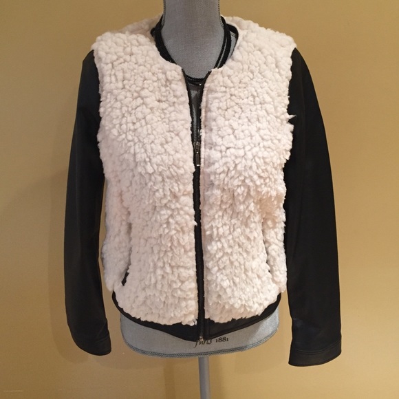 Furry pleather jacket