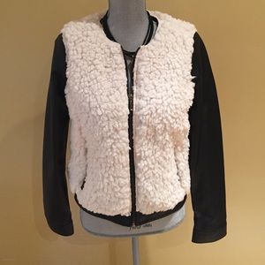 Furry pleather jacket