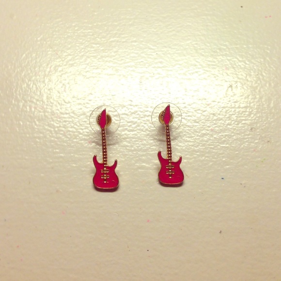 Pink Guitar Earings