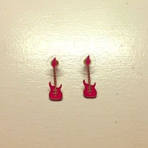 Pink Guitar Earings