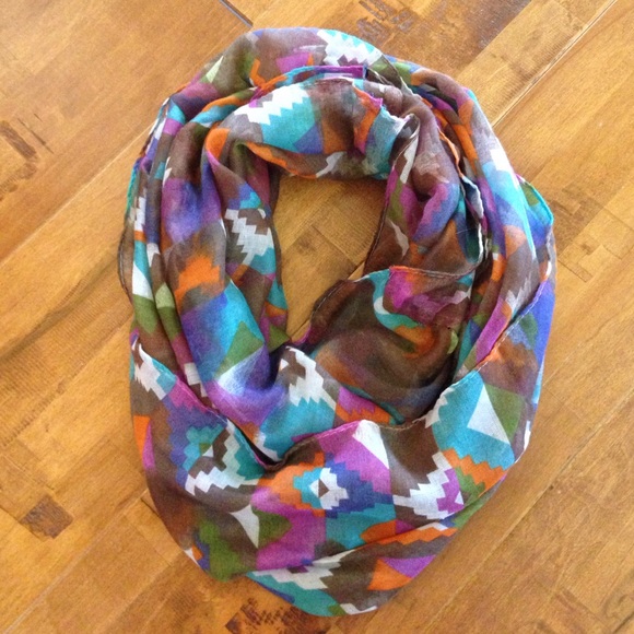 Multi-Color Tribal Print Infinity Scarf