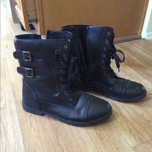 Black combat boots