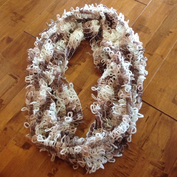 Brown & White Infinity Scarf