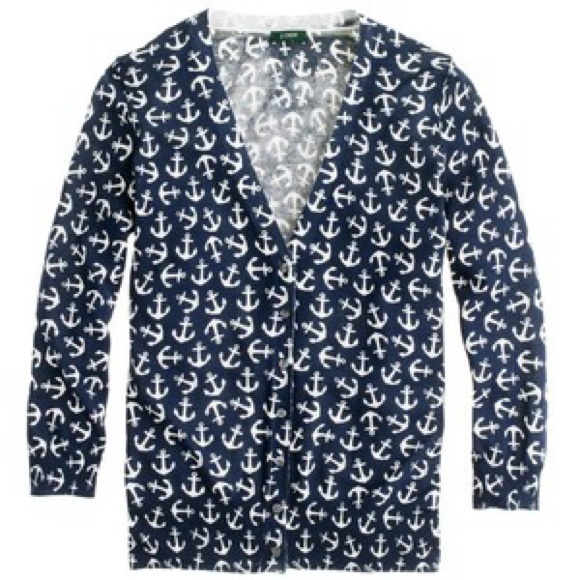 J. Crew Anchors Aweigh Crepe Cardigan