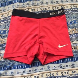 Red/Pink Nike Pro Shorts