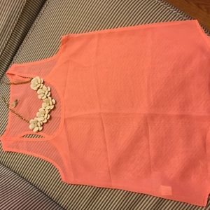 Neon pink sheer tank top