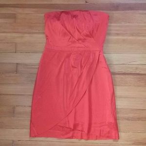 Orange Strapless Satin Dress A/X Armani Exchange 6