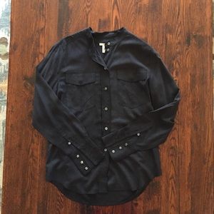 J.Crew silk black blouse