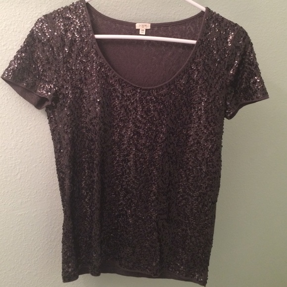 J. Crew Sequin short sleeve top