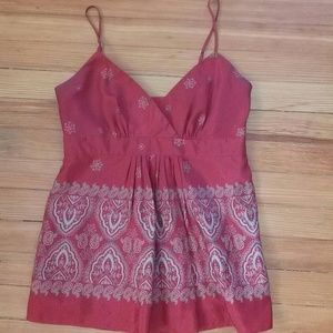 Red Silk Tank Banana Republic 6