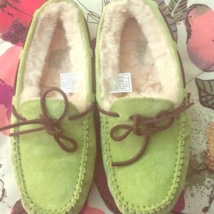 Lime green uggs slippers