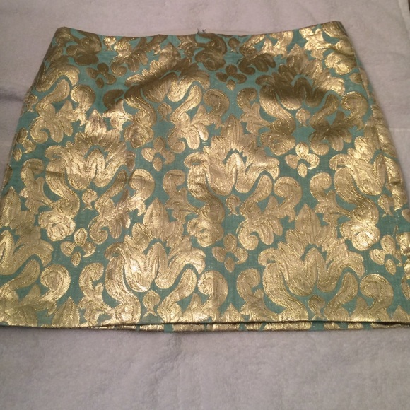 J. Crew Gold/Mint Skirt